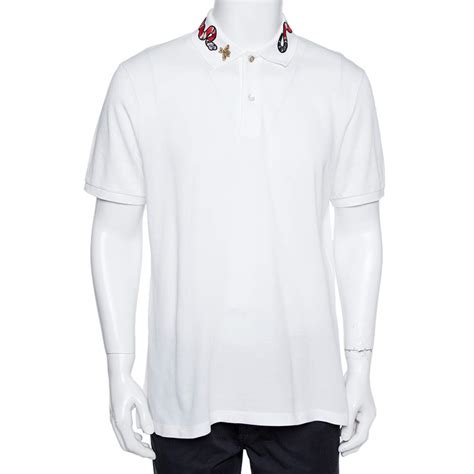 gucci polo white shirt cheap|gucci polo shirt snake collar.